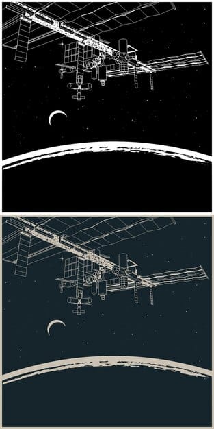 A detailed schematic or blueprint of a space tourism vehicle, highlighting safety features and cabin layout, set against a dark background with stars.