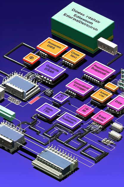A detailed schematic or diagram illustrating a quantum processor, with various components such as wiring, cooling systems, and a central chip, emphasizing the intricate engineering involved in quantum hardware development.