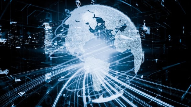 A visual representation of Microsoft Azure's global network, showing interconnected data centers spanning continents, highlighting its reach and robust infrastructure for enterprise clients.