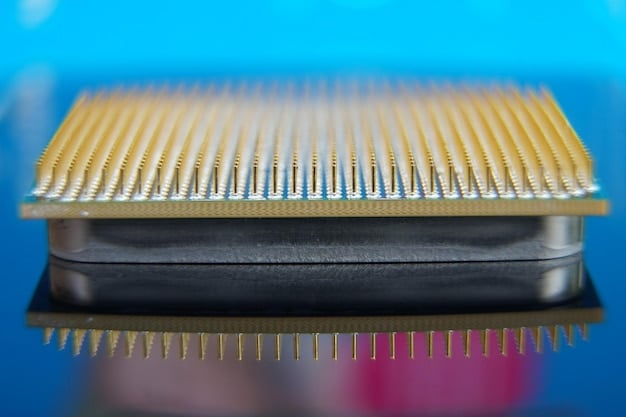 A close-up shot of a high-end CPU installed on a motherboard, highlighting its cooling system and emphasizing the importance of thermal management for optimal performance.