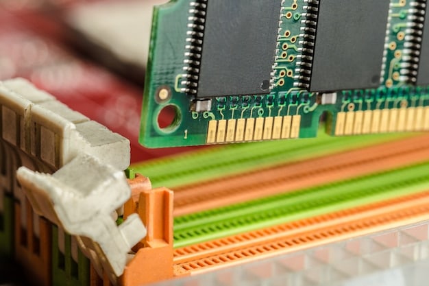 A detailed view of a motherboard, highlighting key components and connectors such as the CPU socket, RAM slots, PCIe slots, and various ports, demonstrating where to look for potential issues.