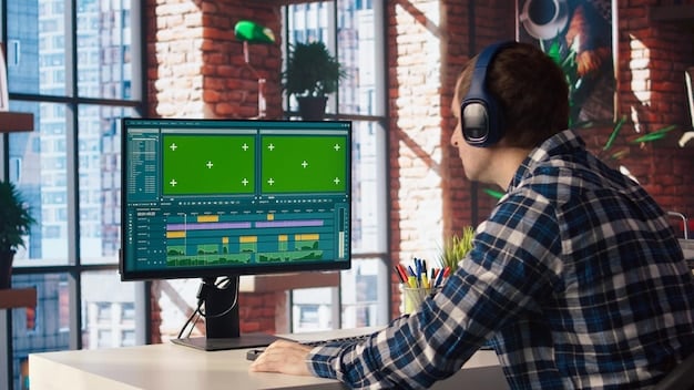 A side-by-side comparison showing the performance difference in a video editing software between Game Ready Drivers and NVIDIA Studio Drivers, highlighting faster render times and smoother playback with the Studio Drivers.