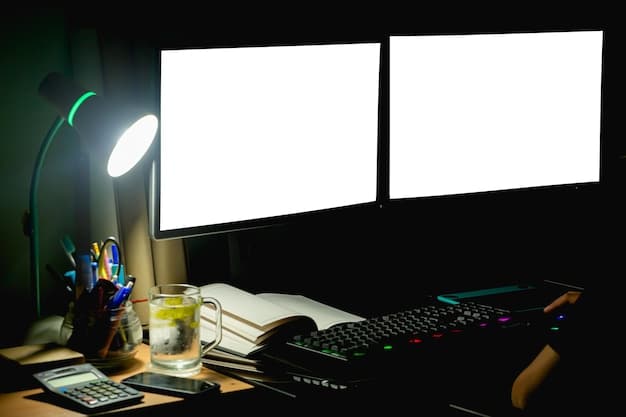 Two monitors displaying different applications; the left monitor shows a video game, while the right monitor displays a coding environment or a document being edited.