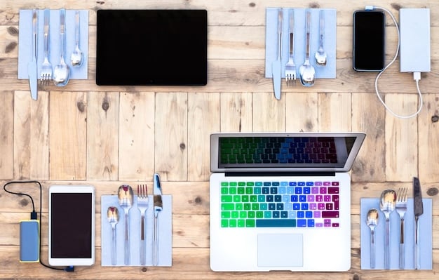 A well-organized workspace with various PC components laid out, tools neatly arranged, and good lighting.