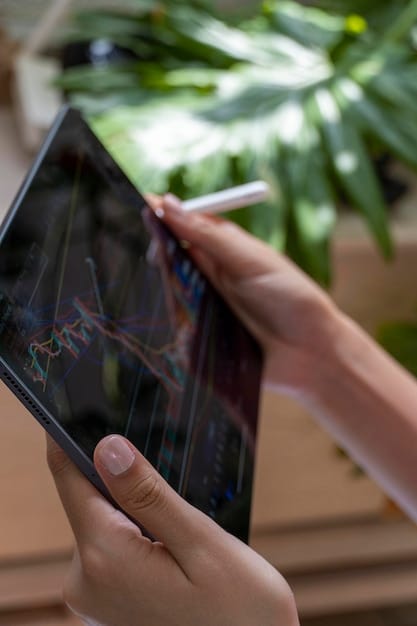 A close-up shot of the tablet's screen displaying a complex spreadsheet application, with a stylus interacting with the data, highlighting its productivity potential.