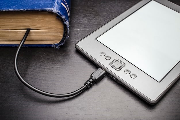 The back of the color e-reader showing a USB-C charging port, with a charging cable plugged in, emphasizing its connectivity.